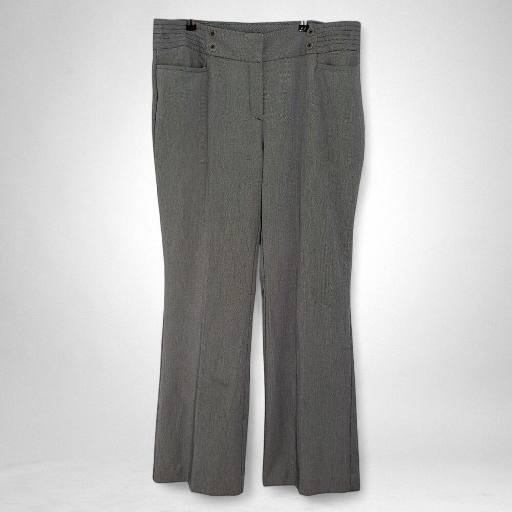 Vintage Fashion Bug Dress Pants Womens 18W Gray Pattern Bootcut Tailored Office